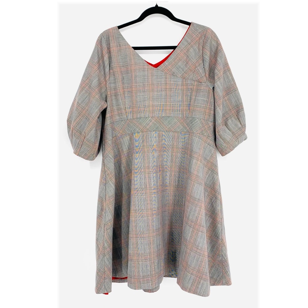 Tomboy Design Unique Plaid Short Sleeve Dress